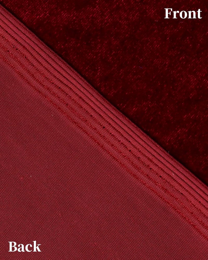 HOTGODEN Stretch Velvet Fabric by The Yard: Wine 63" Wide 1 Yards 95% Polyester 5% Spandex Velvet Fabric for DIY Sewing, Upholstery, Apparel, Costume, Craft - Image 2